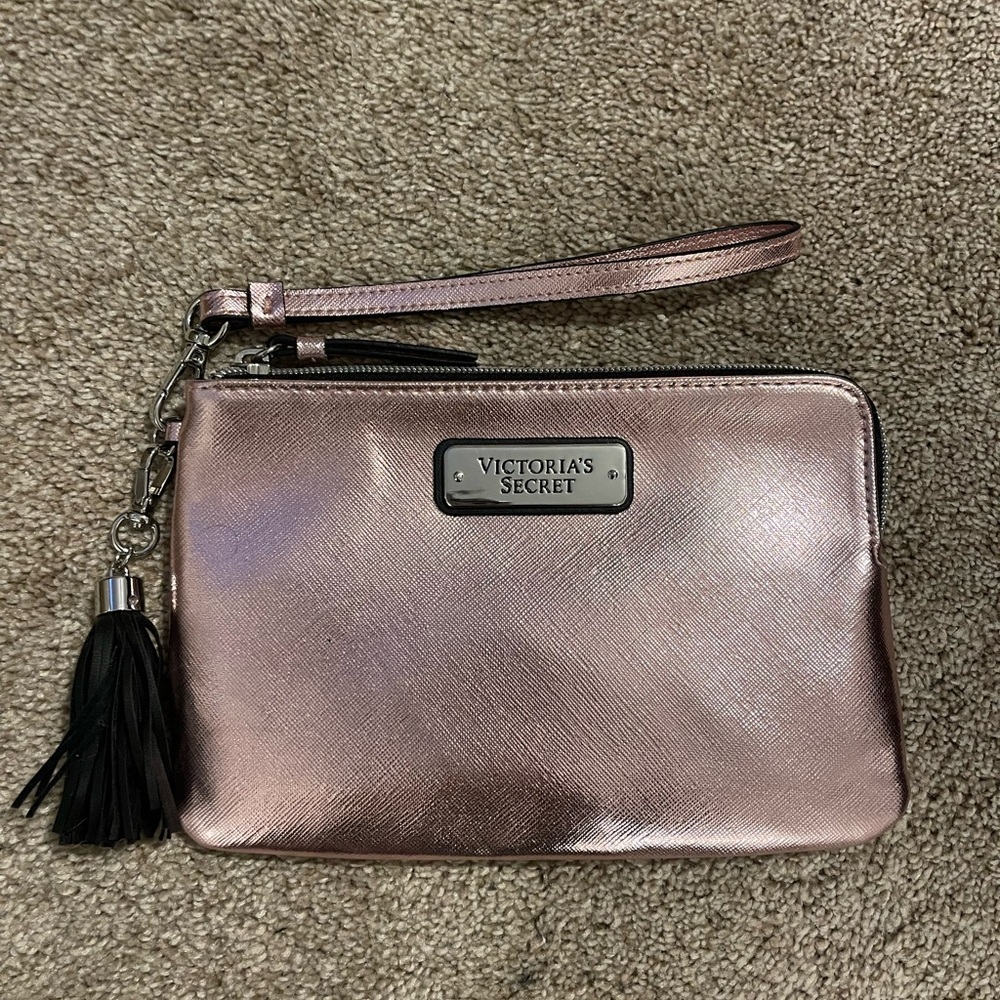 Victoria's Secret Metallic Pink Wristlet